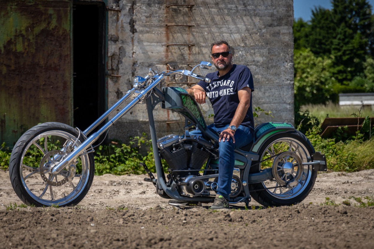 Arjans extremere eigenbouw chopper: Highneck Evo - Bigtwin