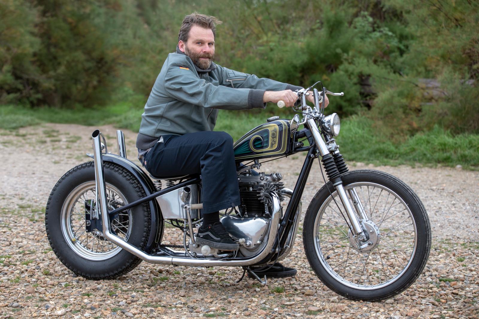 Klassieke Britse chop rond pre-unit Triumph